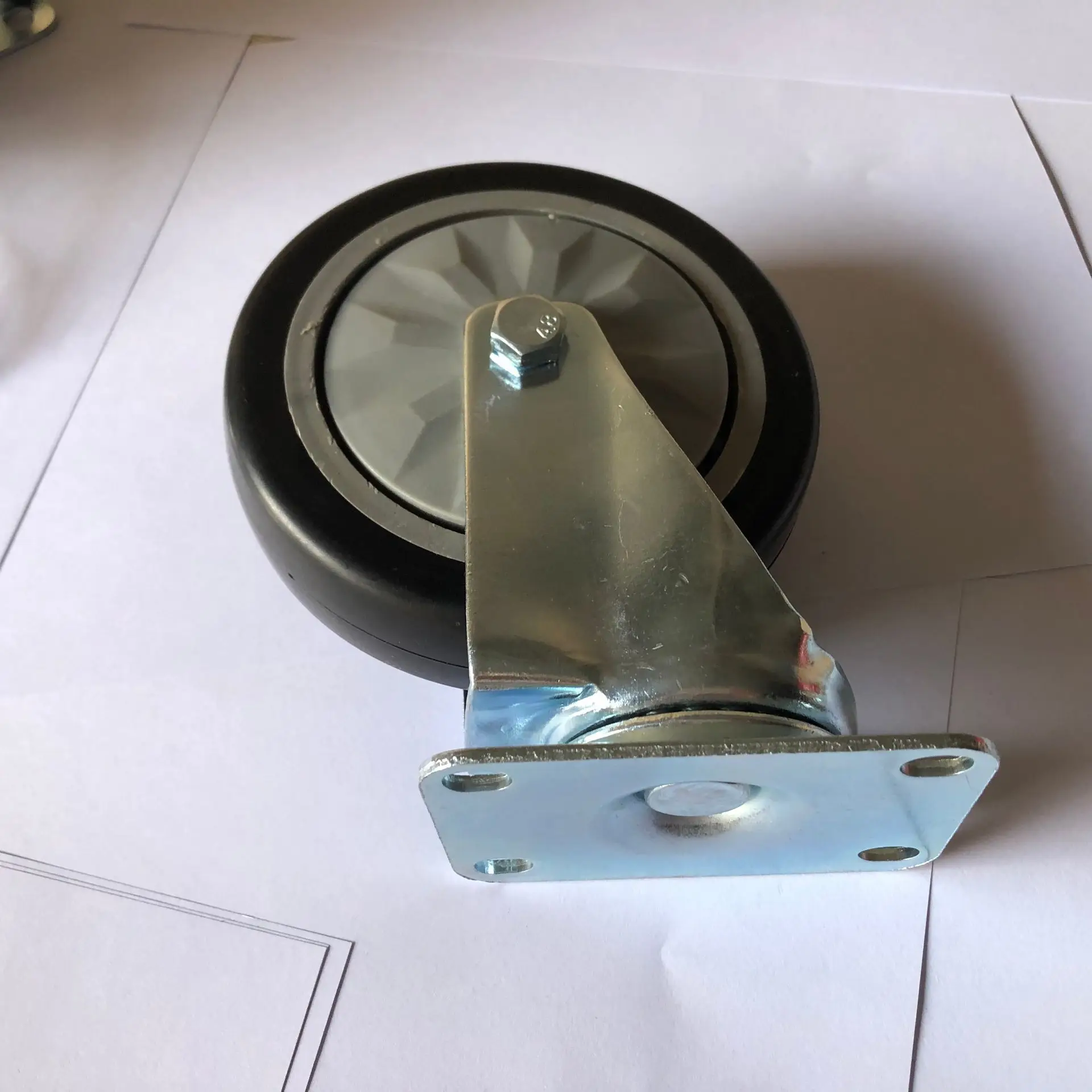 supermarket caster wheel for shopping cart  TPU and TPR tread shopping cart castor wheel pvc