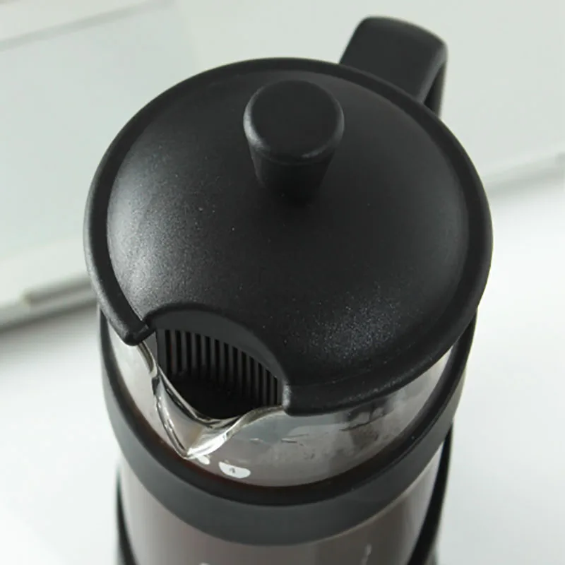 Hand Grind 350ml Glass Mug Stainless Steel Foam Maker Tea Coffee Brewer French Coffee Press