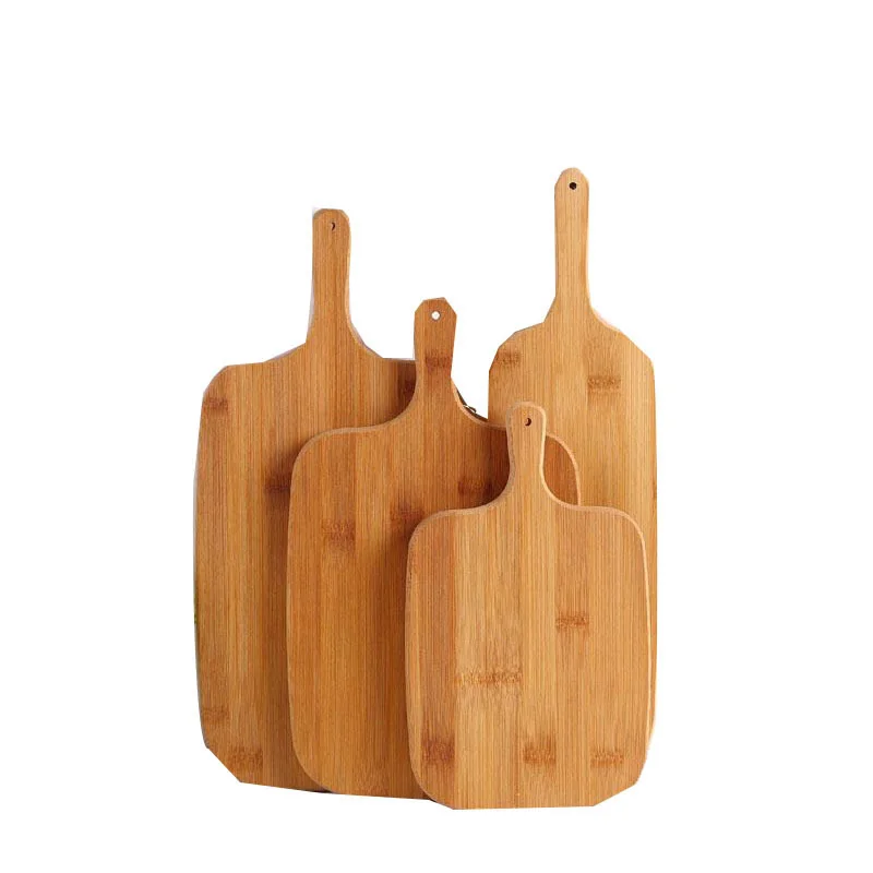 Cheese wooden chopping board blocks organic bamboo cheese pizza wood cutting charcuterie board set with handle