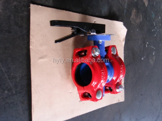 High Performance butterfly Valve Operated SHOULDERED END  Grooved butterfly Valve