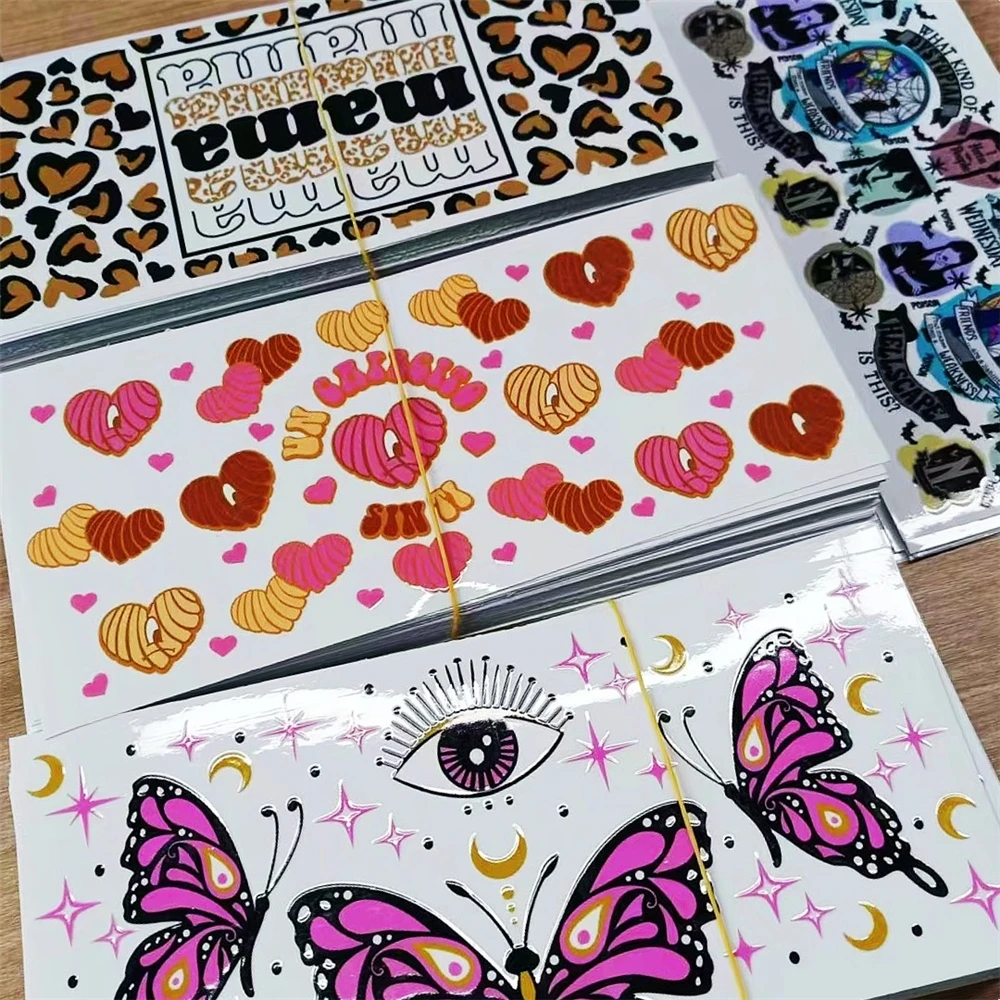 Zchain  Water proof No MOQ uv dtf cup wrap transfers sticker  for Cups Tumblers