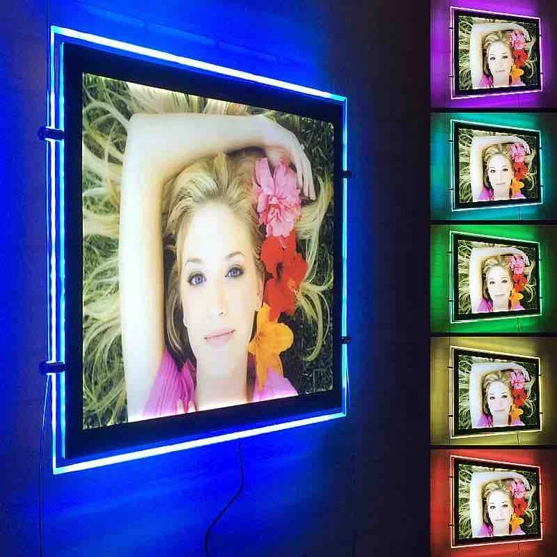 RGB акриловый световой короб светодиодный карманный фотопостер рамка с подсветкой оконный