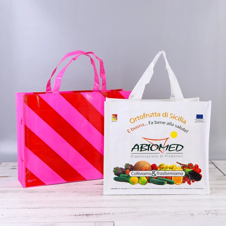 eco-friendly purple custom size woven polypropylene bags large eco-friendly printing logo shopping woven bag