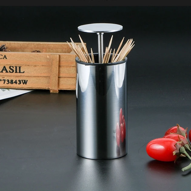 316 silver stainless steel semi-automatic toothpicks