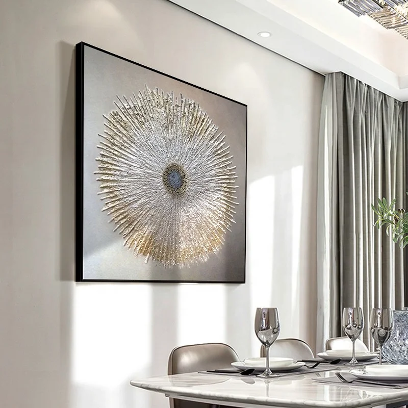 Modern hand-painted decorative painting silver luxury oil painting abstract painting art