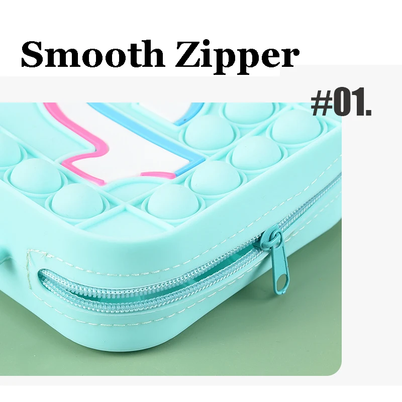 Wholesale  Girls Tiktok Silicone Pop Bubble Coin Wallet Purse Bag  Lady Fidget Bag Kids Crossbody Tik Tok Pop Silicone Purse