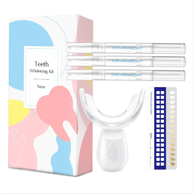 Factory price Dental Led Light Teeth Whitening Kit gel pen Shade Guide whitener kit custom for home/clinic used