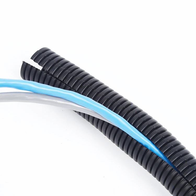 Factory supplied High Flame Retardant Flexible Corrugated Tube black colored PA corrugated flexible conduit UV resist split