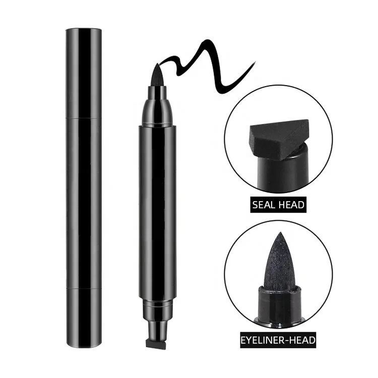 
 Двухсторонняя печать Черная Подводка для глаз треугольная печать подводка для глаз 2 в 1 водонепроницаемый штамп для подводки  