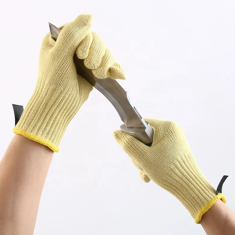 Hot sales Anti Fire Flame Retardant Kevlars Gloves Cut Resistant Pure Aramid Fiber Work Safety Gloves