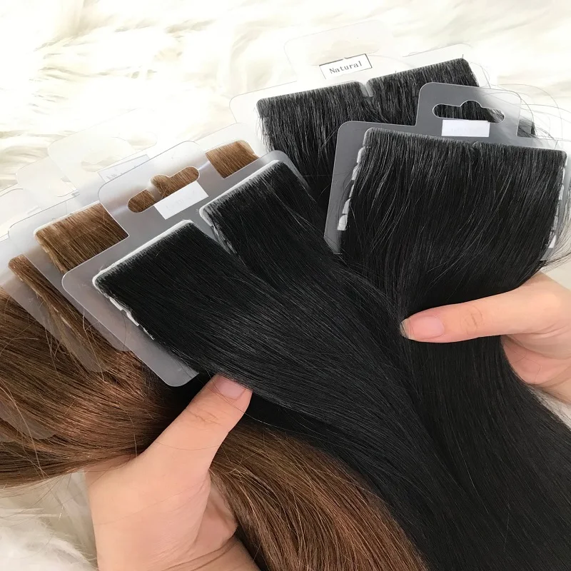 Invisible Injected Tape Hair Virgin Seamless Hand-tied Tape Over 3 Year Double Drawn 100% Russian European virgin human hair
