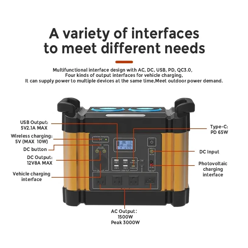 Highly Competitive Use:5000W Capacity1000w  3000w Fast Charging Portable Power Station For Outdoor And Home