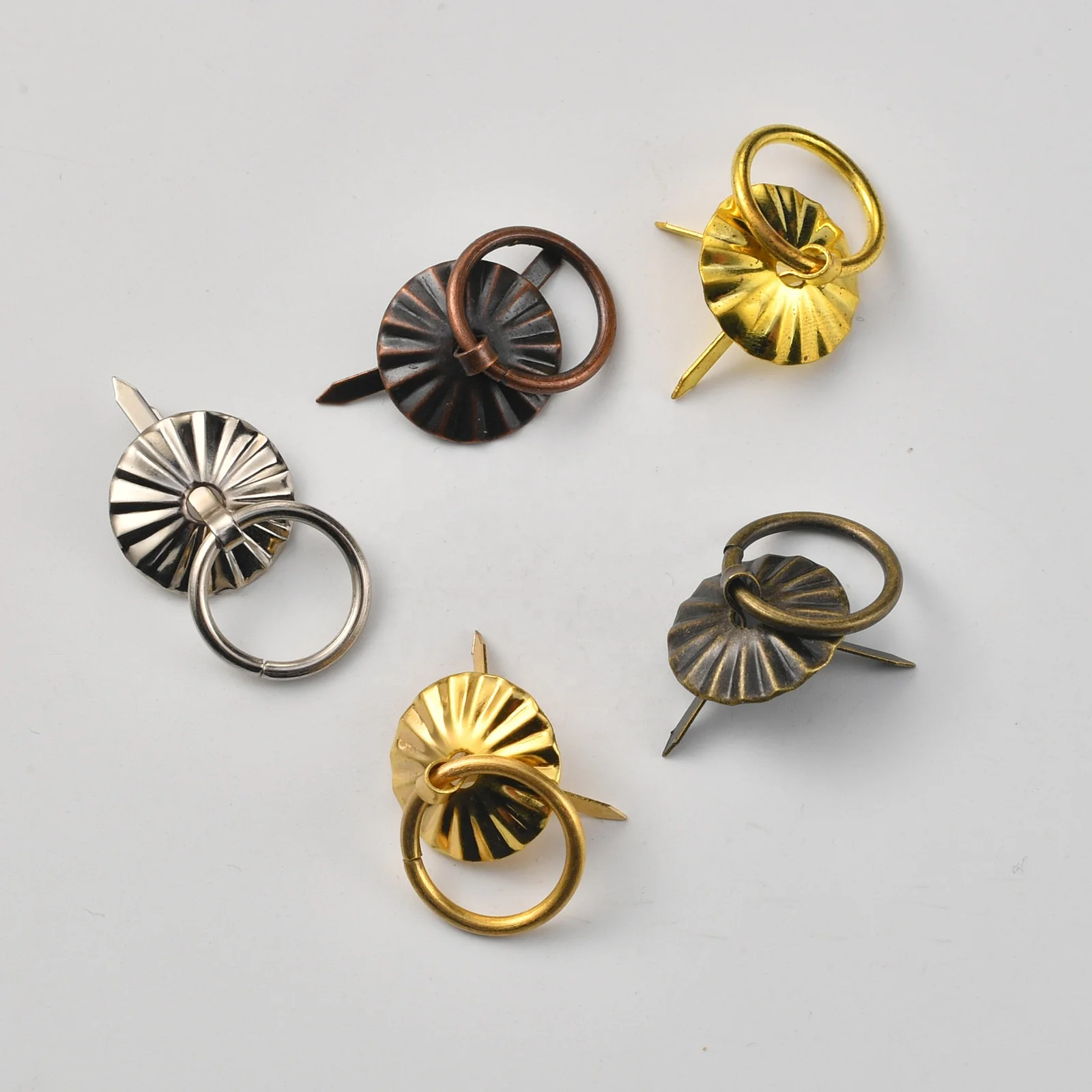 European Style Annular Bronze Ring Drawer Ring Single Hole Pull Ring Handle Cabinet Door Handle Luggage Accessories