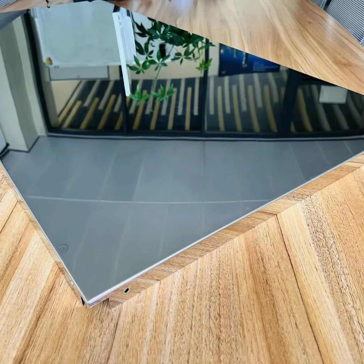 Hammered Effect Stainless Steel Clip in Ceiling Panel in Blue Color Metro Station Design