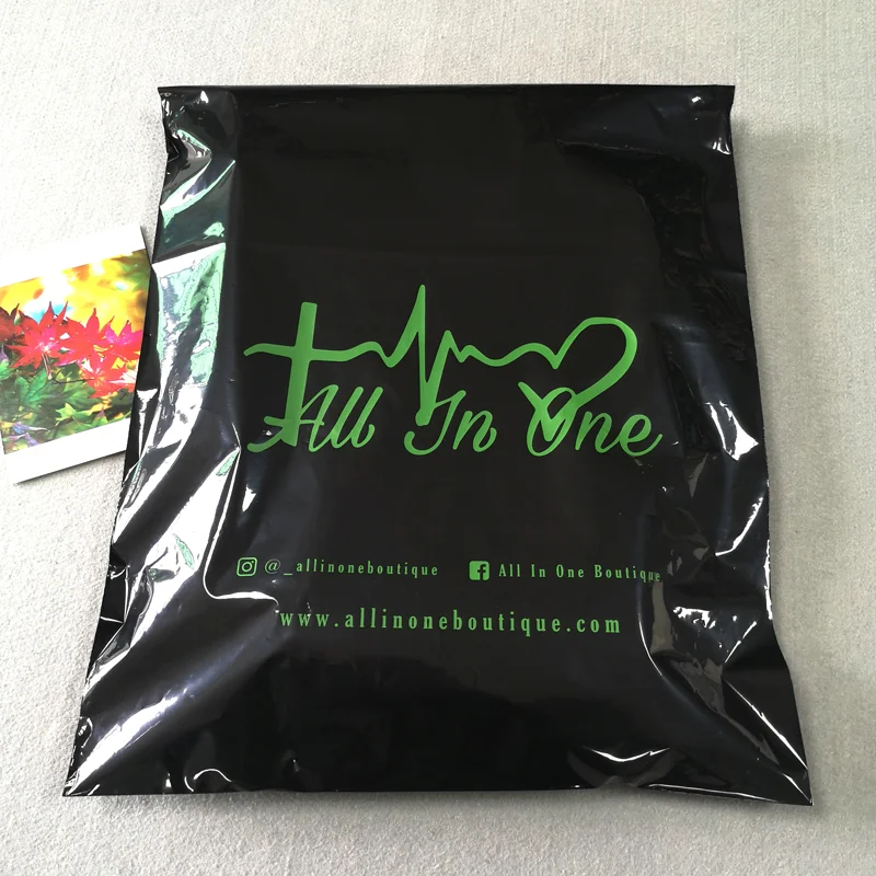 Custom Logo Black Eco friendly Poly Mailer Bag Plastic Courier Shipping Bag For Clothing Envelop Mail Mailing Bags