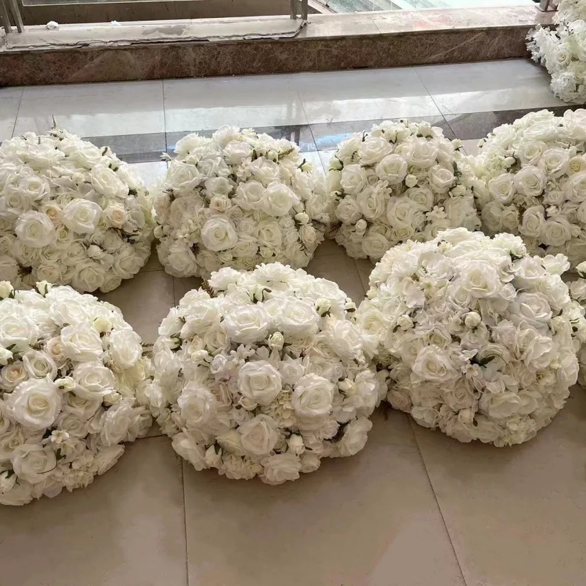 White Flower Balls Customize Floral Arrangements Wedding Centerpiece Flower Bouquet Party Centerpieces For Table