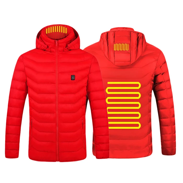 Оптовая продажа перезаряжаемая мужская зимняя водонепроницаемая куртка с подогревом от Usb 2 зоны