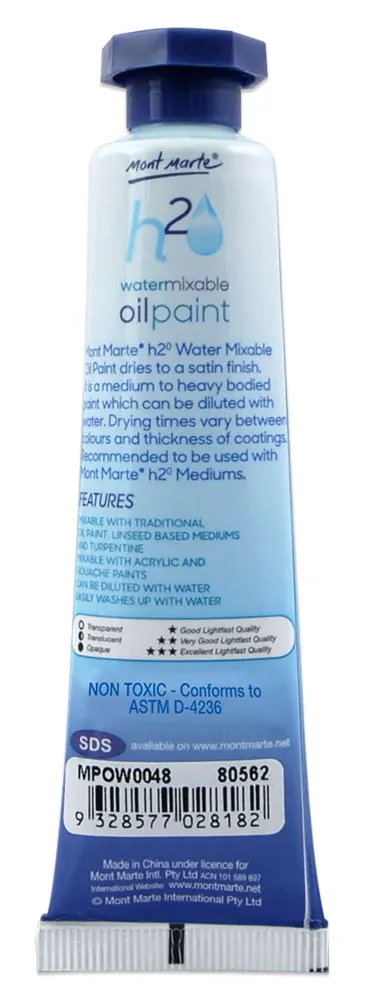 Mont Marte Water Mixable Oil Paint 37ml - Trans Brown Oil Paint