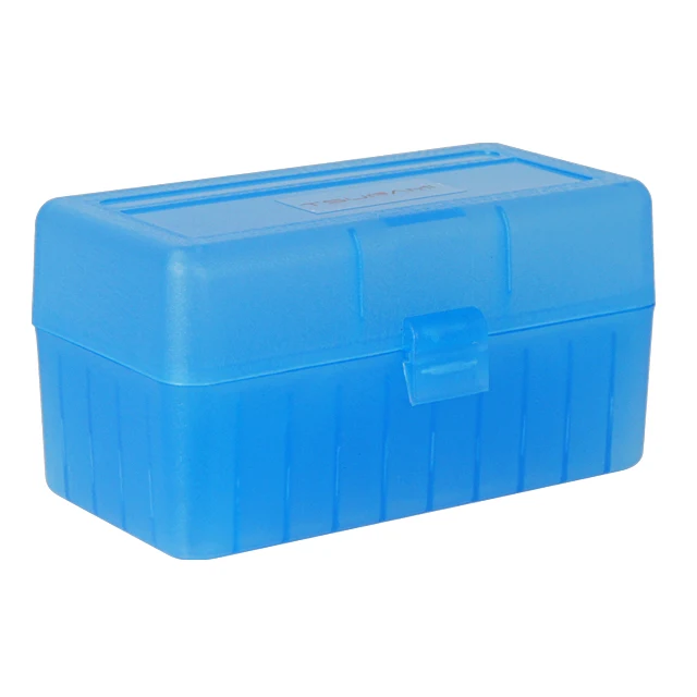 TB-908 Custom Carrying Blue Hard Plastic Ammo Can Bullet Case Box 50 Round