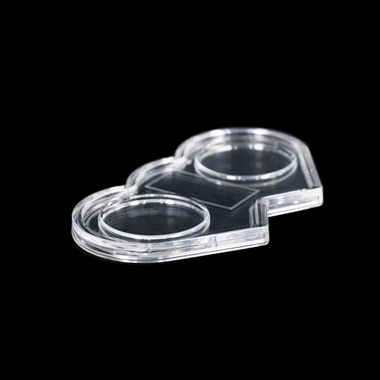 Plastic acrylic coin slab adjustable inner pad coin case collection display case  2 Coins Holder