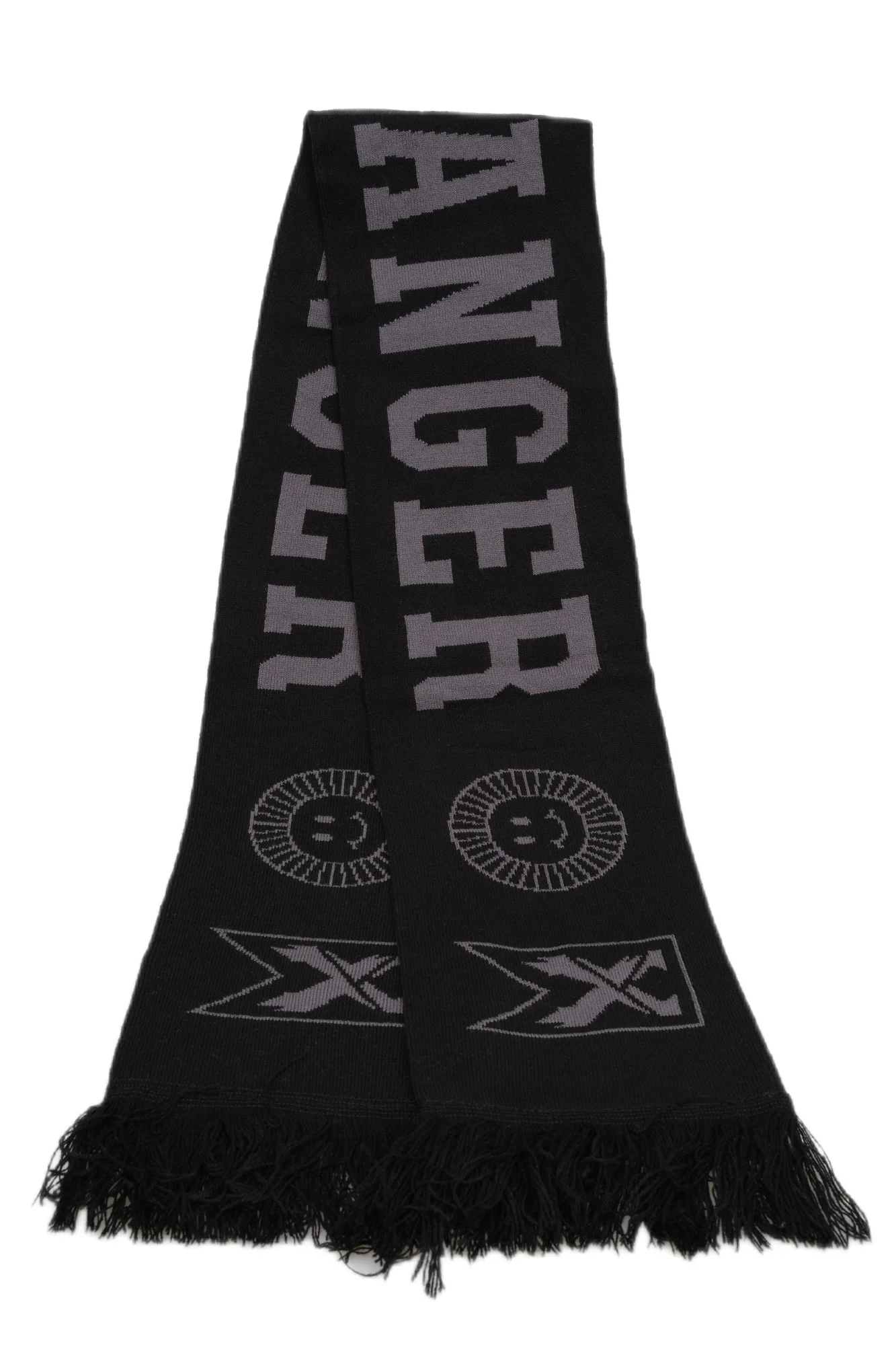 Custom logo 100% Acrylic knitted jacquard knitting pattern scarf Winter Scarf for Football Soccer Sports Team Fan