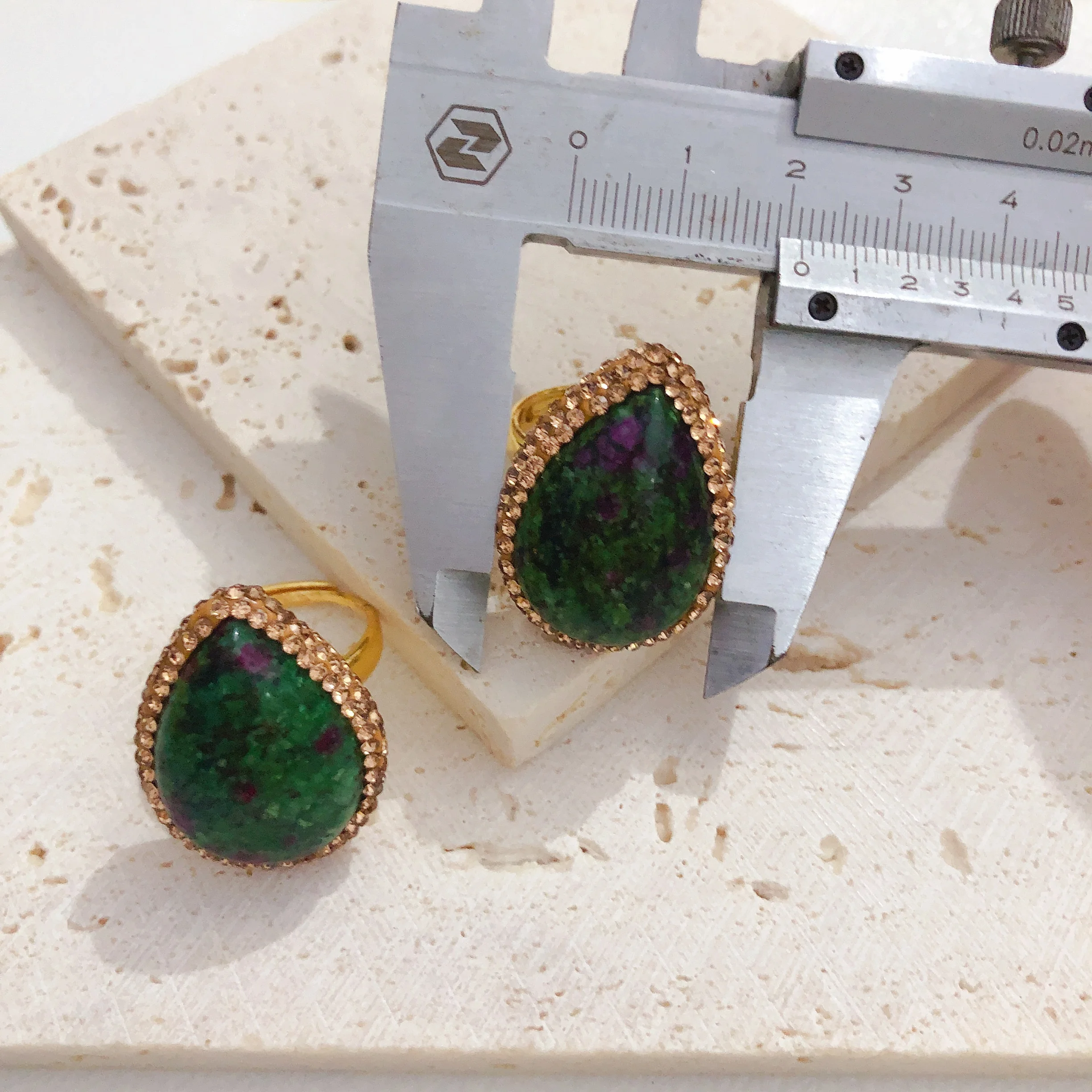 new products in the market turkish design natural stone pave crystal ring women gemstone rhinestone fashion jewelry rings DZR309