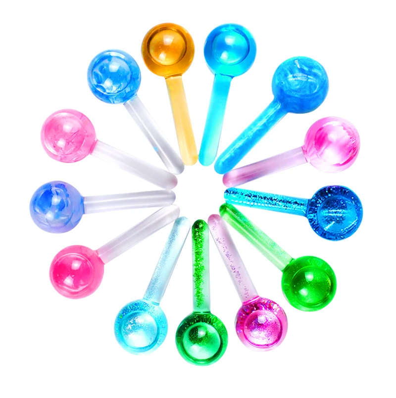 Custom Facial Ice Globes Roller with Glitter, Cryo Ice Globes Stick Face Eye Cooling Massage Tool Beauty Skincare Facial Roller