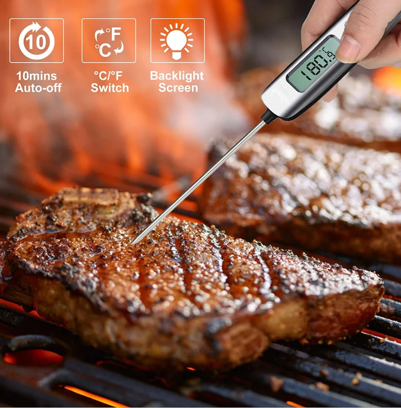 Digital Real-Time Reading Household Electronic Meat Thermometer Waterproof Kitchen Food Cooking Thermometer