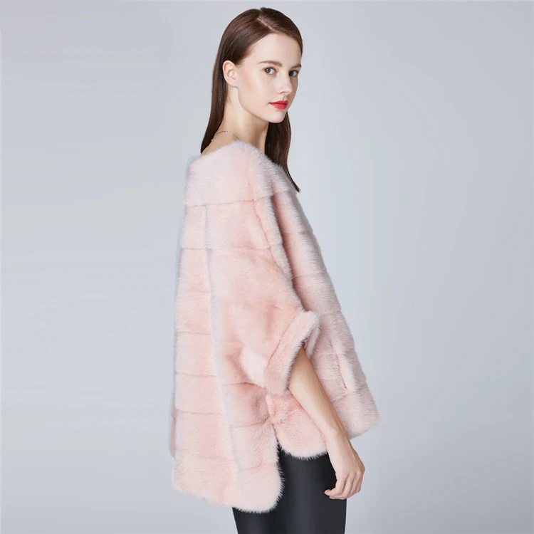 Casual Multicolor Selection Real Natural Mink Fur Cropped Coats For Outdoor Women