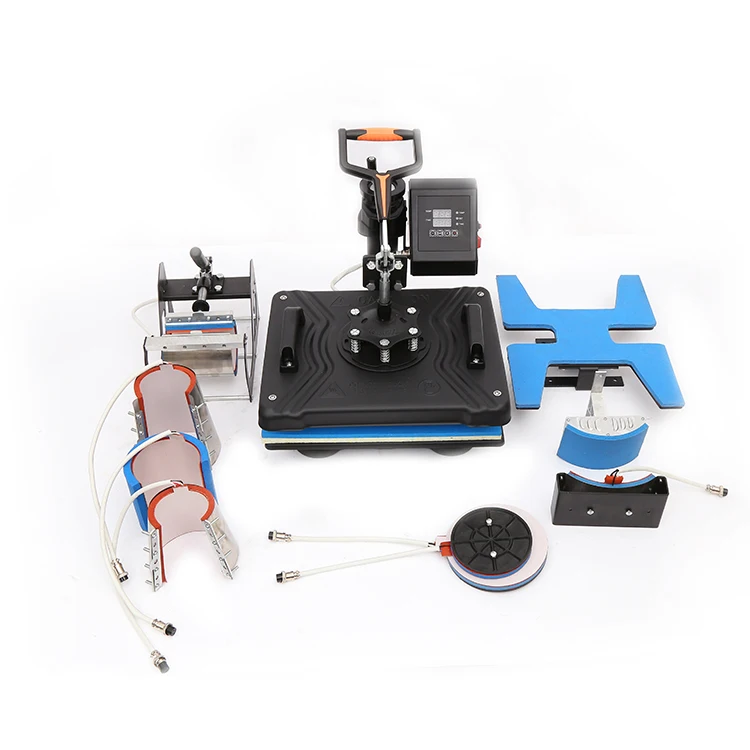 Double Display 9 in 1 Combo Heat Press Printer Machine Thermal Transfer Printer for Hat/Mug/Plate/T-shirts Printing Machine