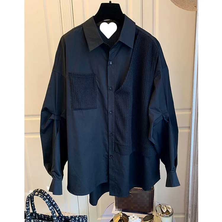 spring and autumn Korean loose casual retro long-sleeved girl shirts