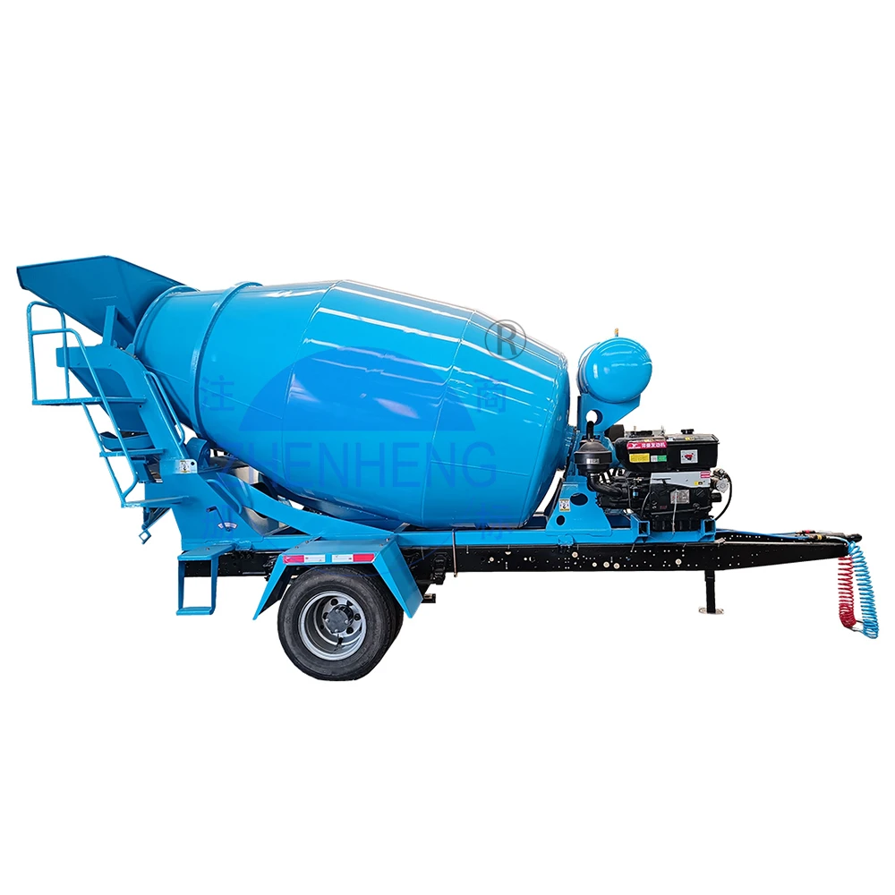 10m3 Self Loading Concrete Mixer Trailer Truck Self Load  Portable Small Concrete TRANSIT Mixer Drum Cement Concrete Mixer