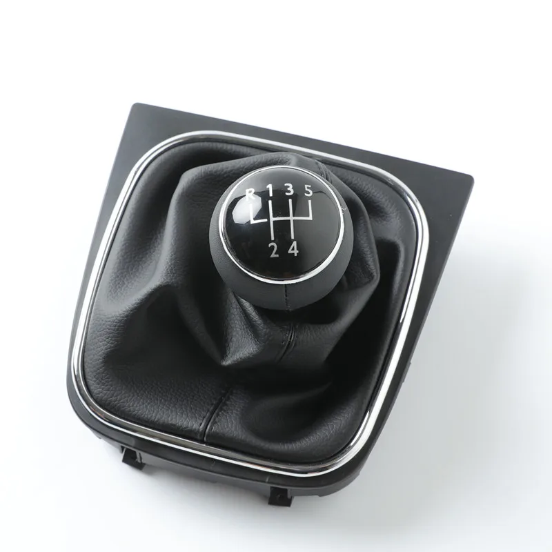 5 6 Speed black Stitch Leather gaitor boot frame Gear Shift control Knob for golf VI