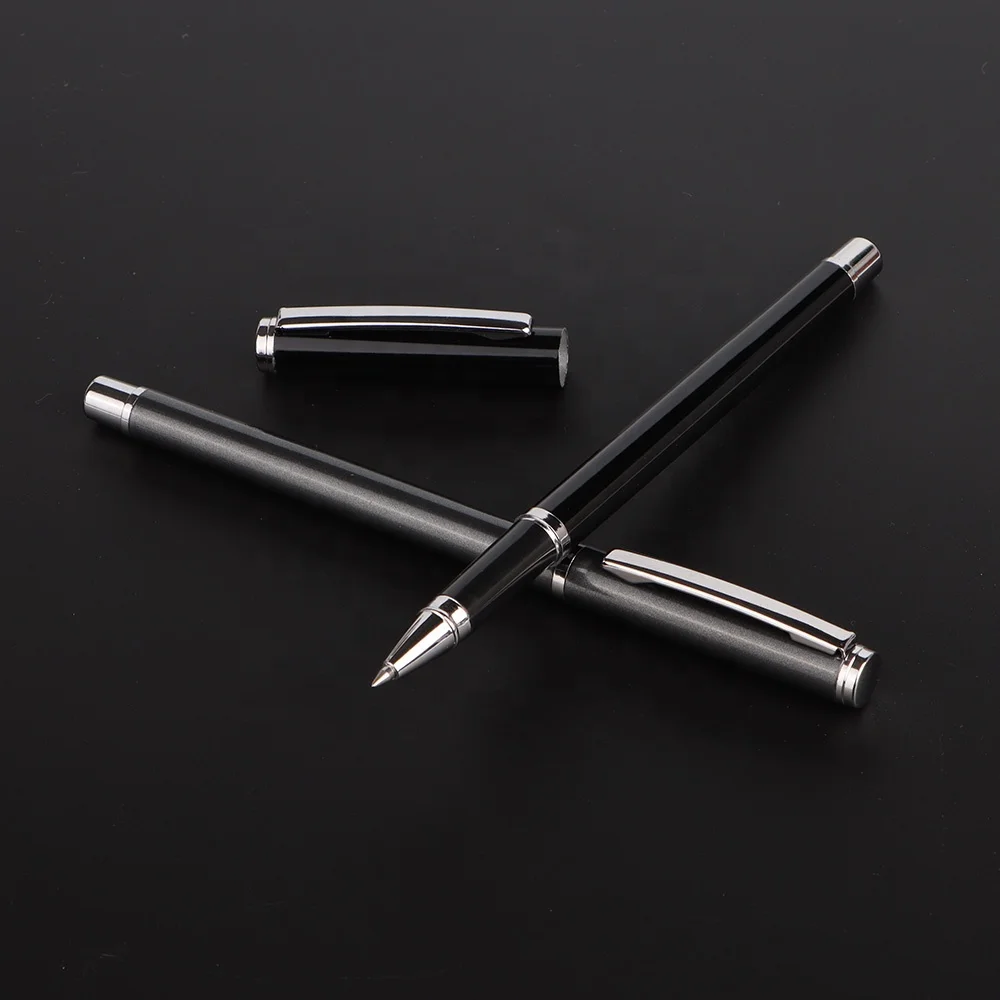 Hot Selling Promotional Writing Smoothly Simple Metal Gel Pen Custom Logo Metal Roller Pen for Business Gift