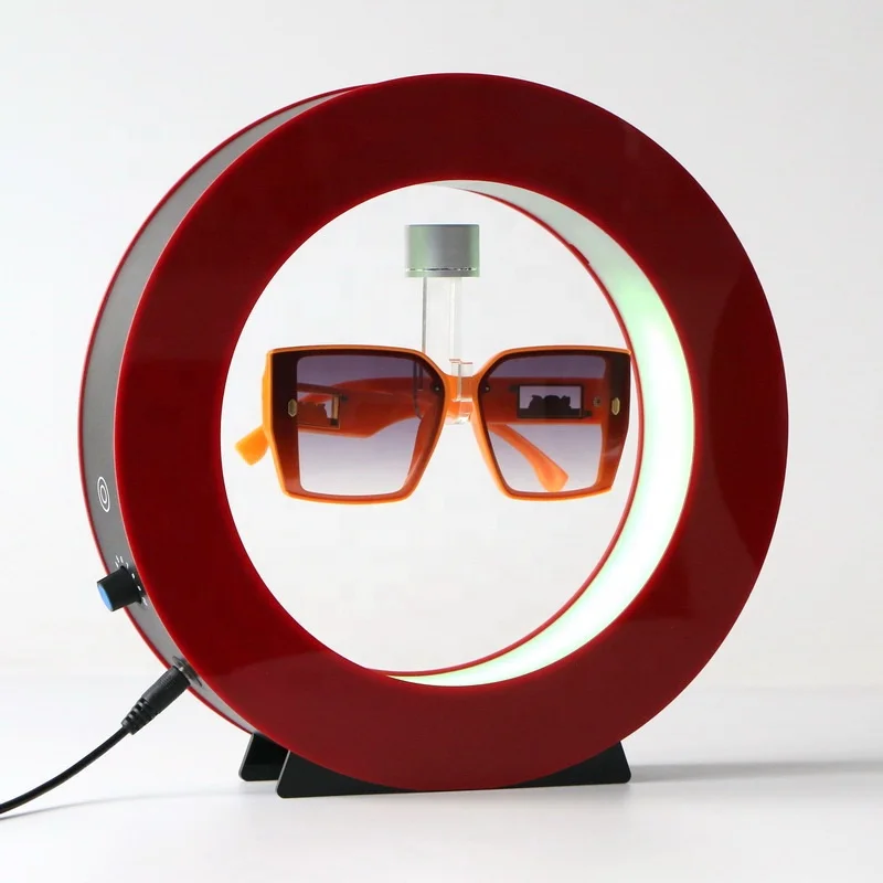 Attractive Acrylic Shelves Display Magnetic Levitation Rotating Retail Store Use LED Lighting Eyeglass Display Stand