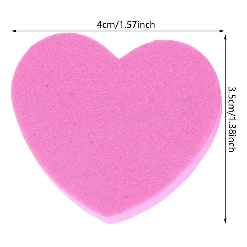 2023 Pink Love Heart Shape Nail Buffers Manicure Tool Double Sided Sandpaper Sponge Mini Custom Logo Nail File