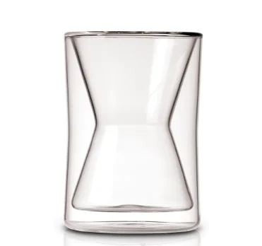 Custom Made Clear Borosilicate Heat-resistant Glass Coffee Milk Mug With Two Layers