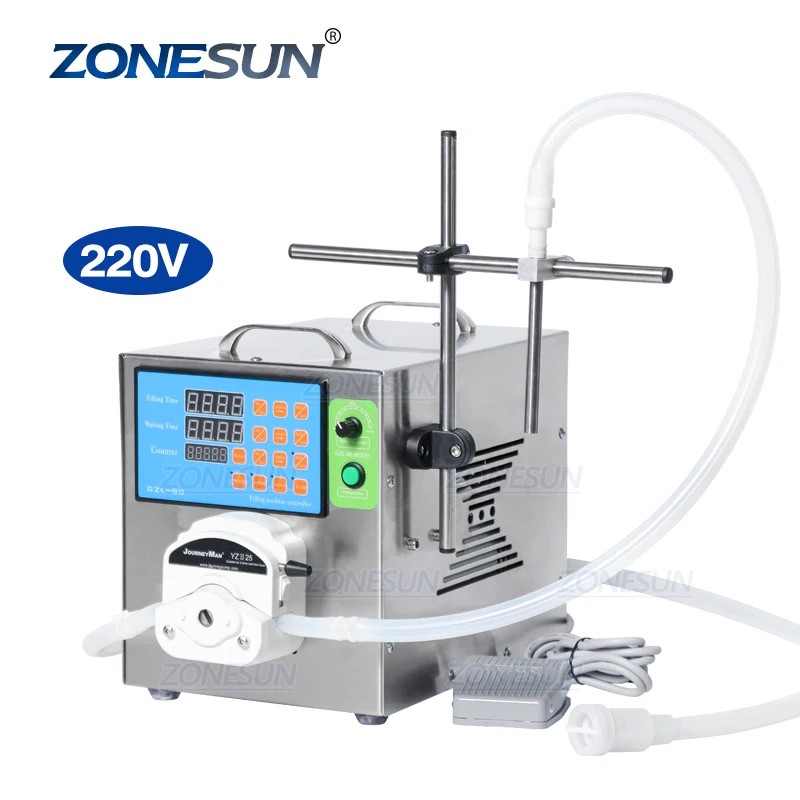 ZONESUN ZS-GEL80 Semi Automatic Peristaltic Pump Detergent Eye Dropper Gel Juice Hand Sanitizer Thick Liquid Filling Machine