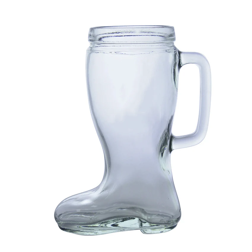 boot shaped Beer glass jar shoe cup 600ml/1L handle German Glass Steins Boot Beer Glass