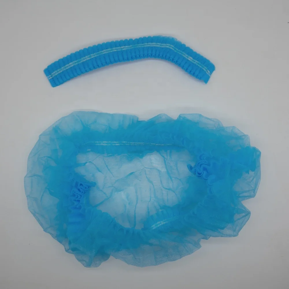 Manufacturer Disposable clip cap Medical Non woven strip cap bouffant head cover surgical doctor nurse hat Round mob cap