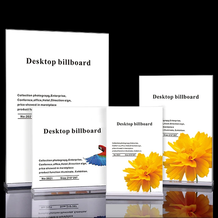 strong magnetic photo frame desktop billboard double sided clear acrylic frames picture