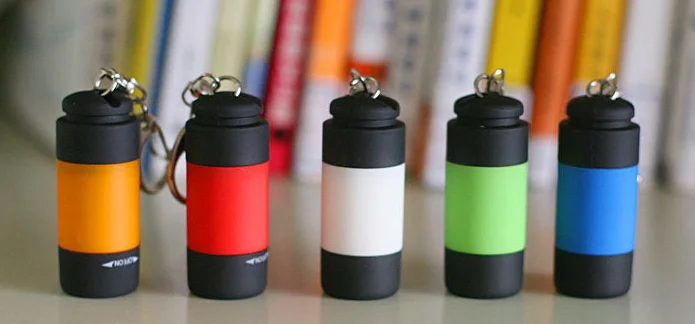 Mini flashlight USB charging LED outdoor small key ring lamp convenient plastic flashlight