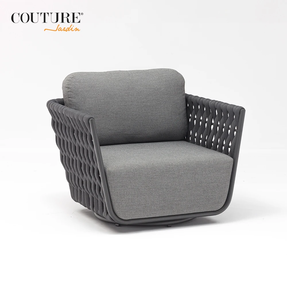 Производитель Couture HUG, сетчатый серый Поворотный диван с высокой спинкой, уличный комплект диванов, садовые наборы