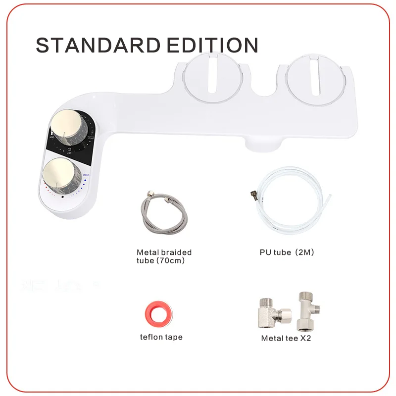 Ultra Slim Cold Water Bidet Toilet Attachment Dual Nozzle Self-Cleaning Bide Smart Non Electric Toilet Bidets