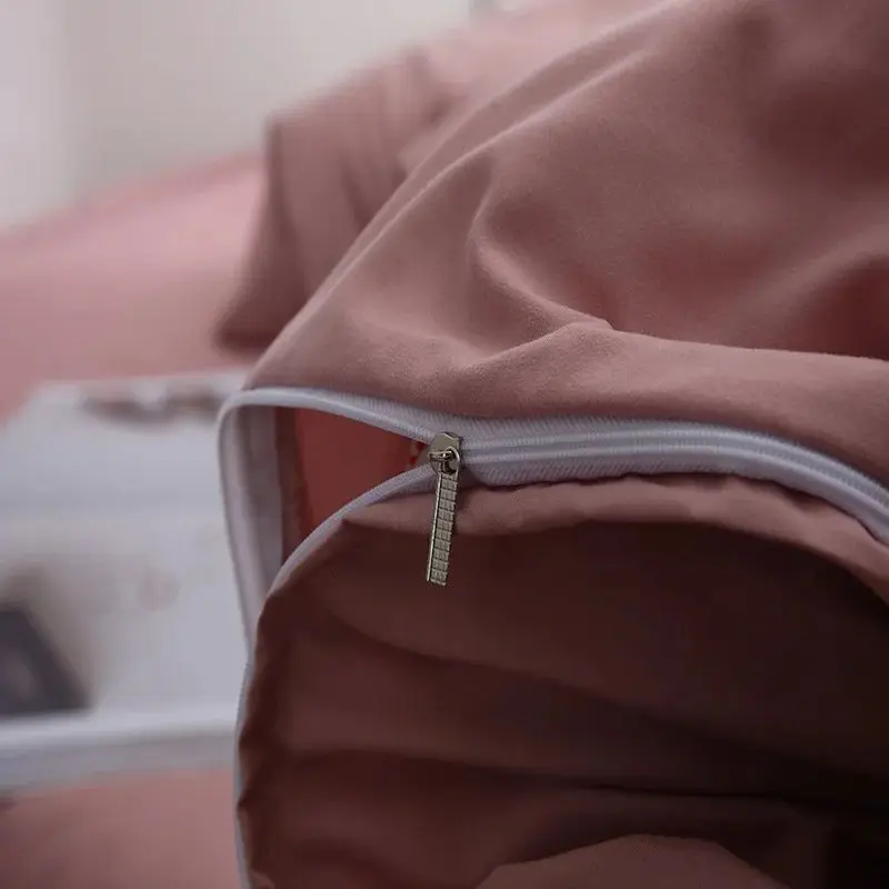 King Size Quilt 100% Cotton Satin Microfiber Pink Cover Comforter Bedding Set For Bedroom