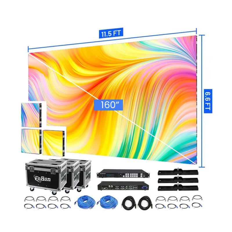 ENBON Pantallas LED Para Escenario Interior Full Color P2.6 P2.9 P3.9 LED Video Wall Stage Background Rental LED Display