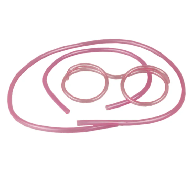 Crazy Funky Drinking Tube For Party Supplies Novelty Eyeglasses Fun Party Flexible Soft Drinking Straw