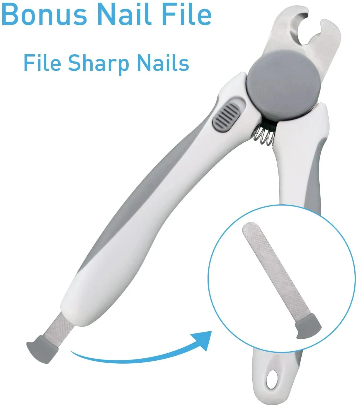 Professional Stainless Steel Pet Dog Nail Clipper and Trimmer with Safety Guard to Avoid Over-Cutting Nails & Free Nail File
