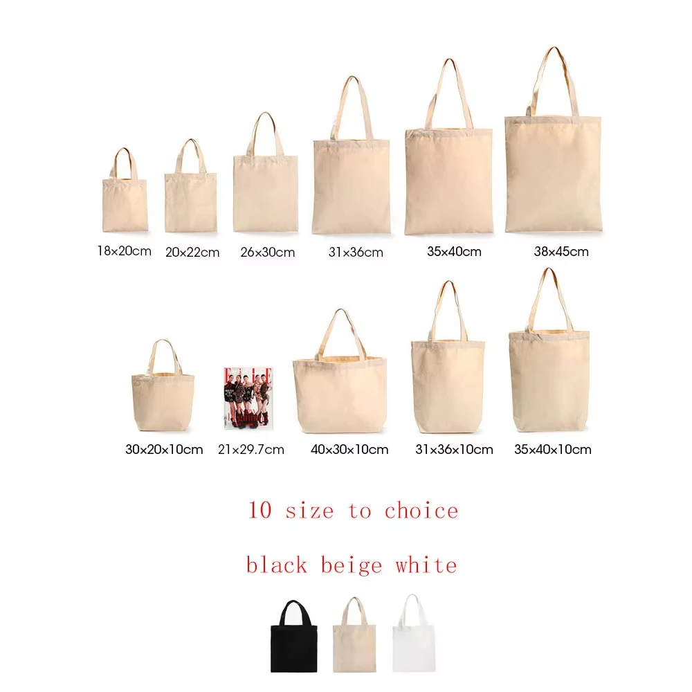 Shopping Bags Wholesale Plain Organic Reusable Foldable Custom Design Print Cotton Canvas Tote Bag Beach Shopping Bag With Logo