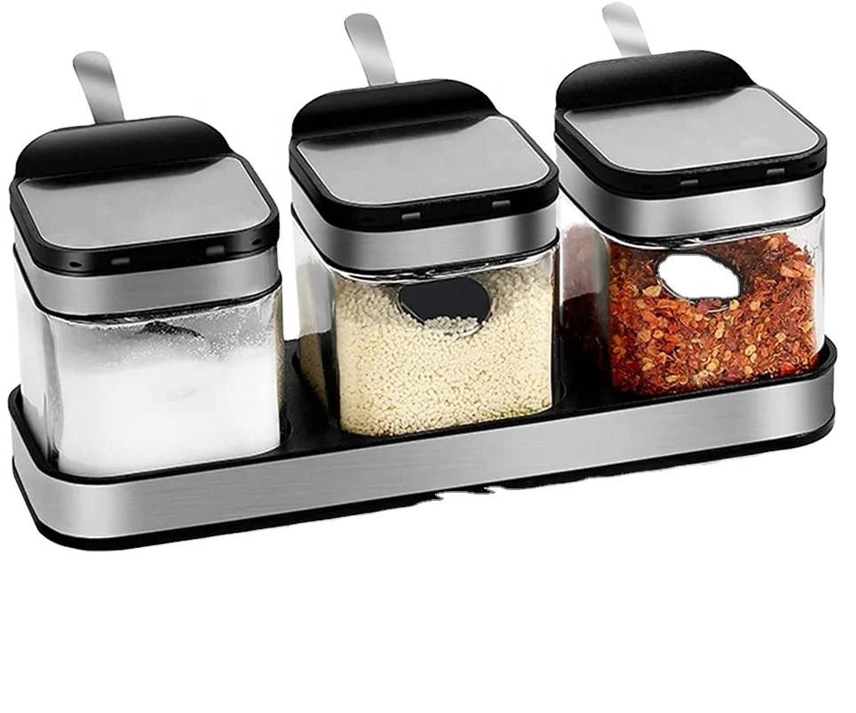 
New design easy to use kitchen accessories stainless steel kitchen gadget organizer spice storage seasoning container spice jar 